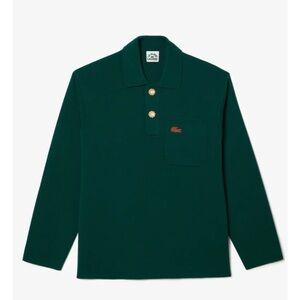 LACOSTE X LE FLEUR Unisex Wool Long Sleeved Polo Green